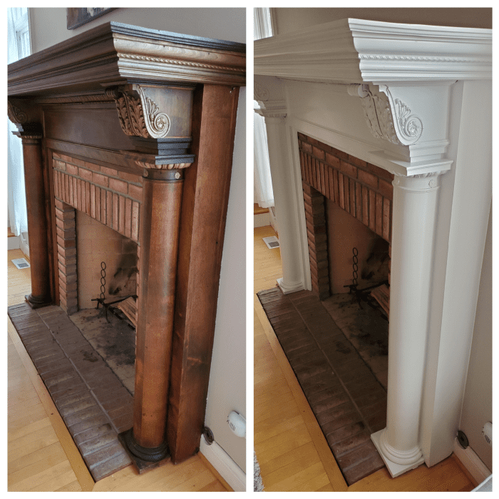 How To Paint A Fireplace Mantel Or Surround Tips And Before After