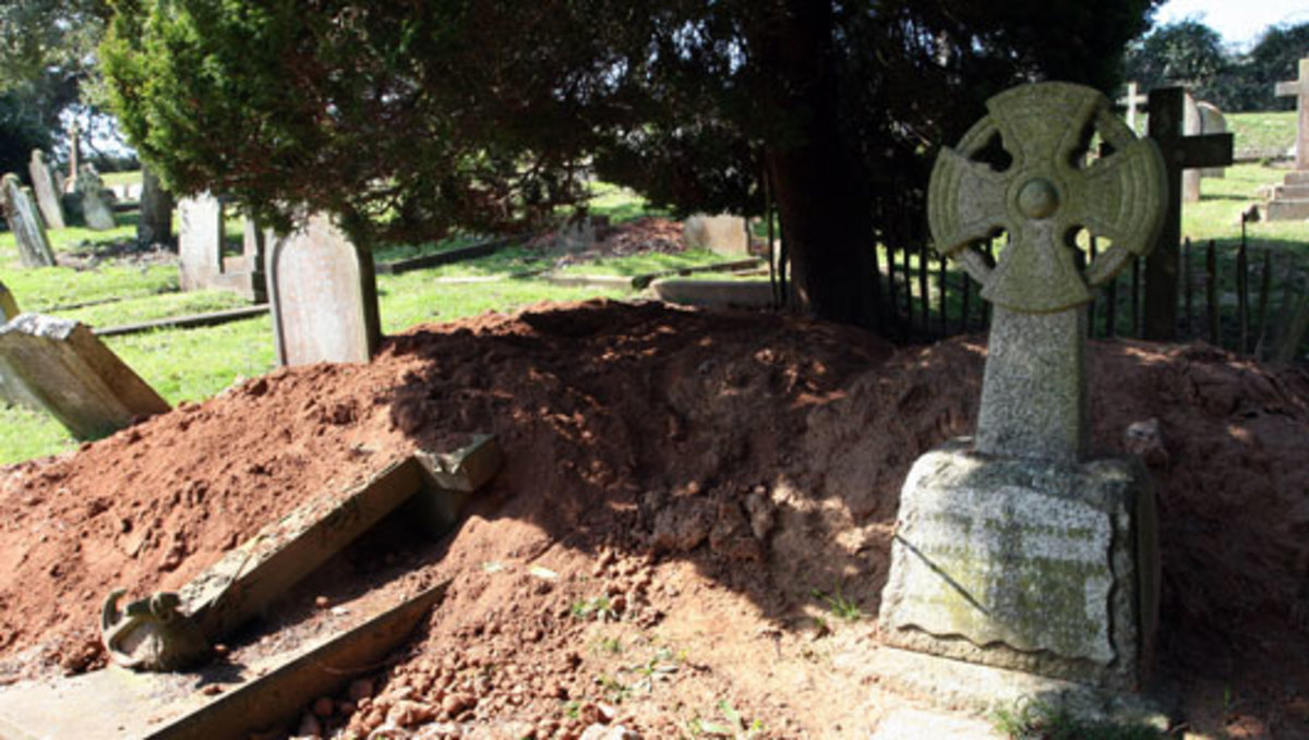 Фото живого человека закопать на кладбище что будет