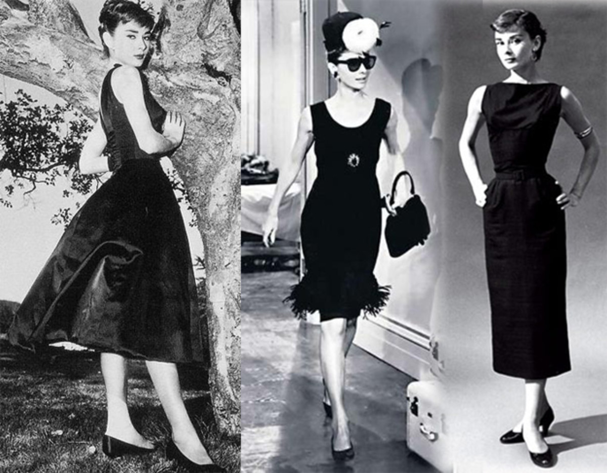Одри Хепберн в черном платьях живанши