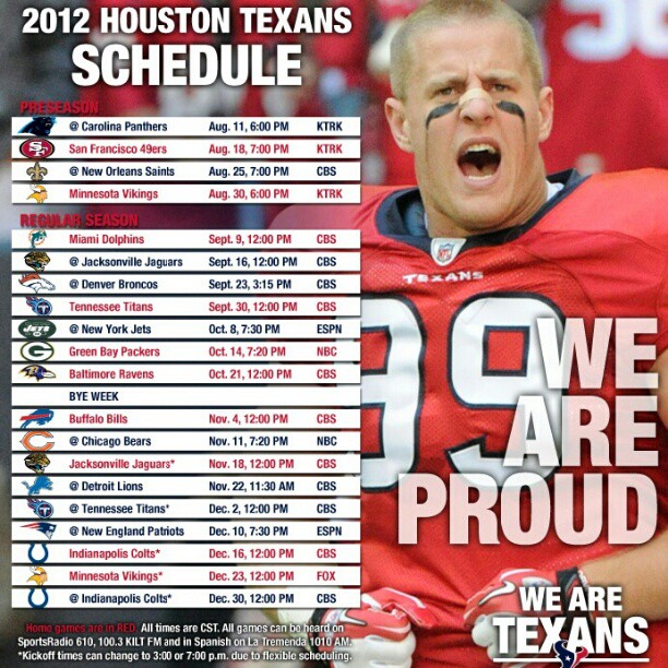 houston texans home game schedule 2017