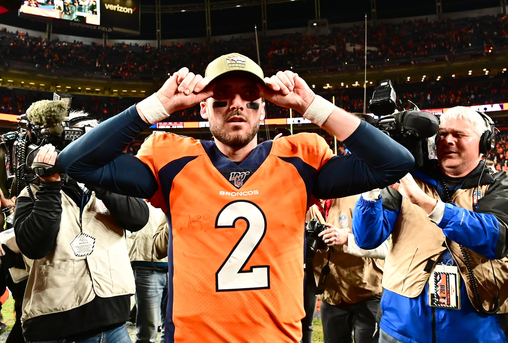 Broncos QB Brandon Allen Credits Flacco in PostGame Victory Speech