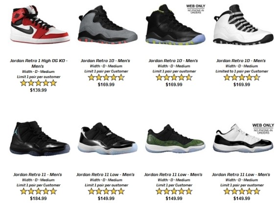 all jordans and names