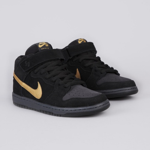 black gold nike dunks