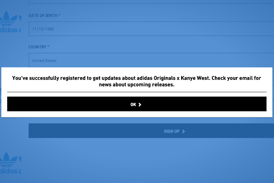 Kanye West \u0026 adidas Need Your Email 