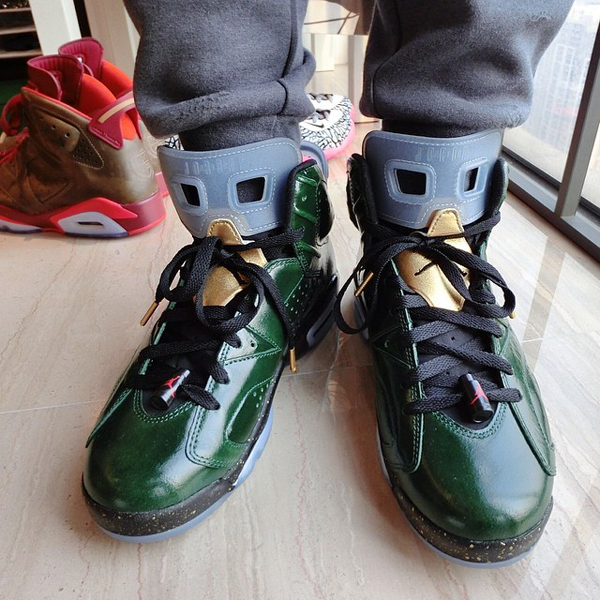 jordan 6 champagne on feet