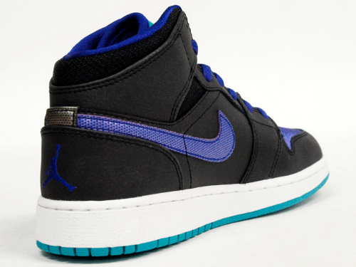 black purple teal jordans