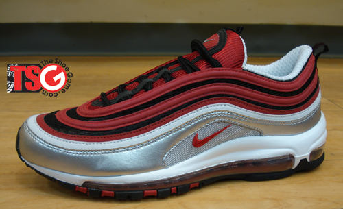 red and silver air max 97