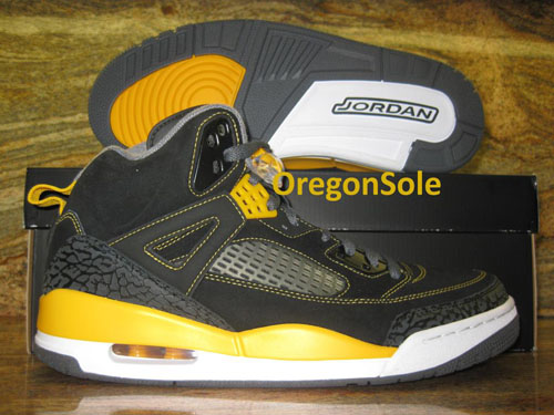 jordan spizike black university gold