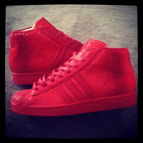red high top shell toe adidas