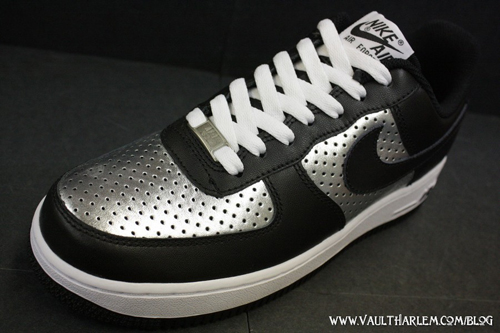 silver and black air force ones