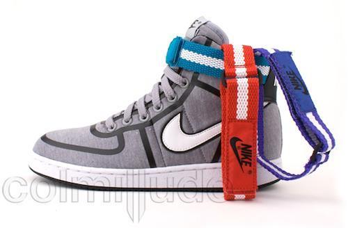 white nikes with strap