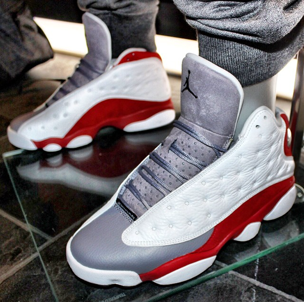 jordan 13 grey on feet