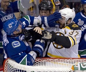 Chippy game turns bizarre as Vancouver's Burrows appears to bite Boston's Bergeron