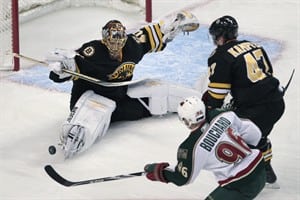 Theodore makes 35 saves to lead Minnesota Wild past Boston Bruins 3-1