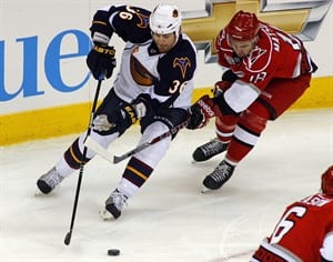 Erik Cole's overtime goal gives Hurricanes 4-3 win over Thrashers