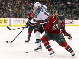 Brodziak scores twice, Wild have 3 third-period goals to top Sharks 5-3