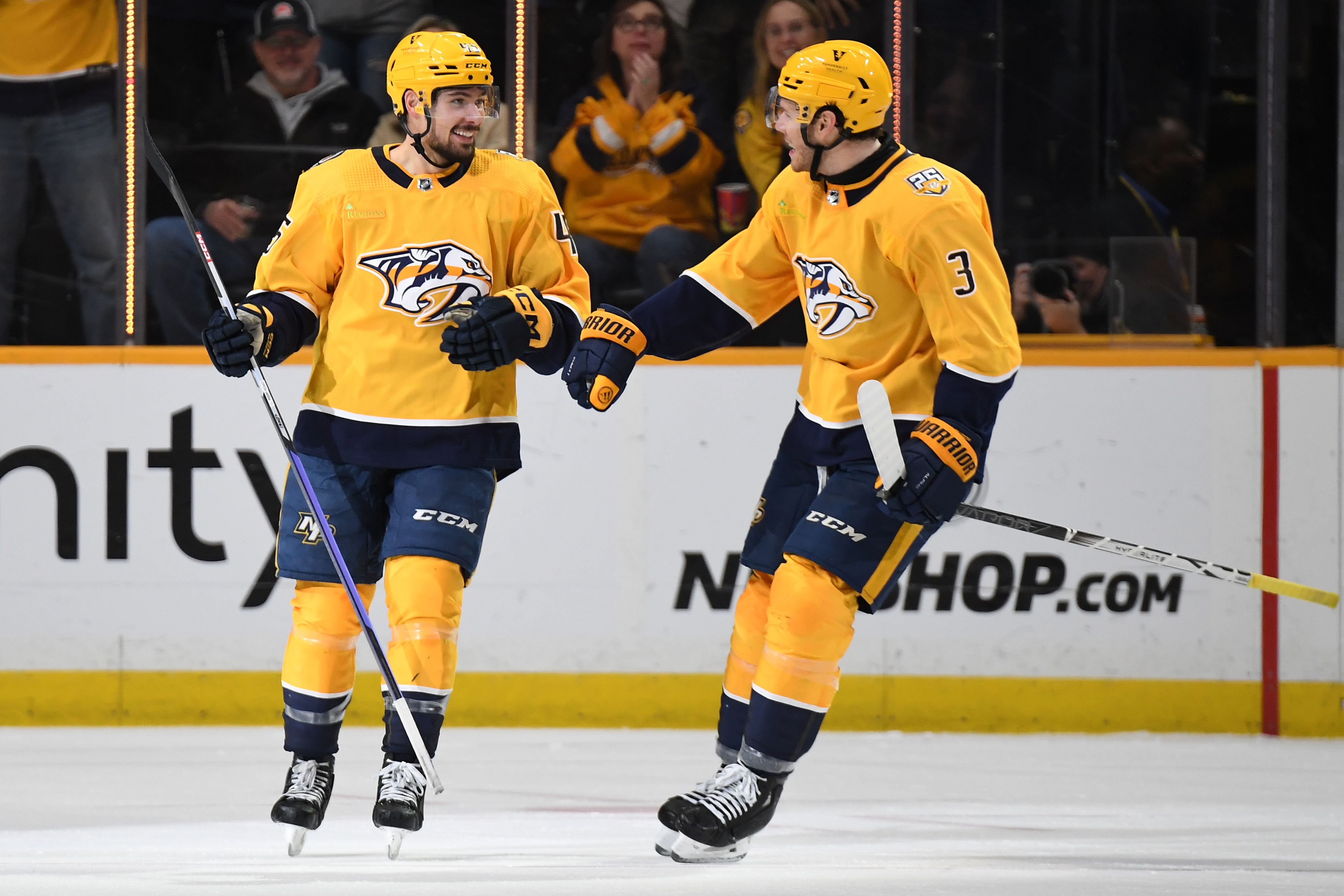 Friends, Teammates, Countrymen: Carrier, Lauzon Make Effective Partnership on Predators' Blue Line