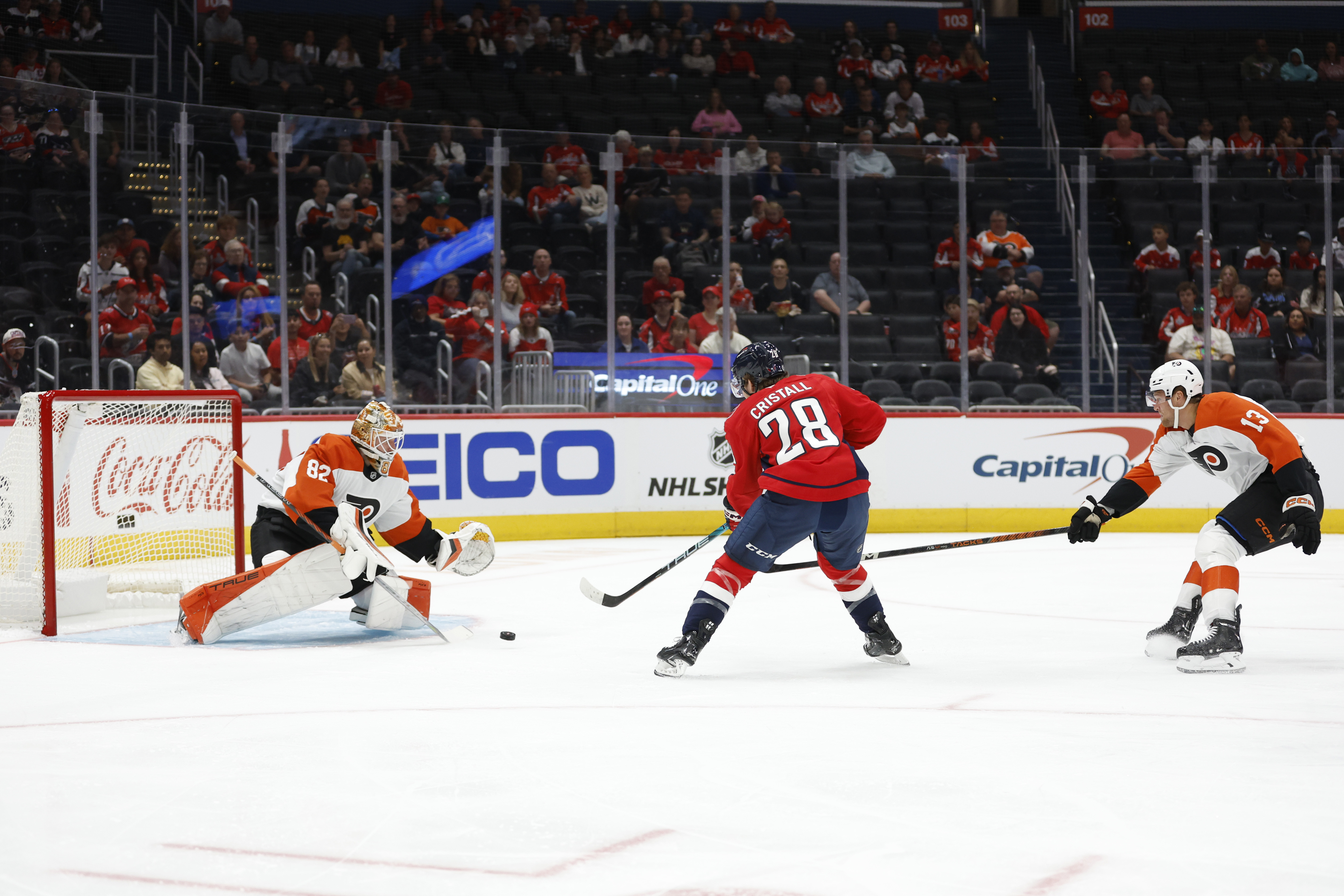 Geoff Burke — USA TODAY Sports - Takeaways: Capitals Fall To Flyers As Cristall & Miroshnichenko Stand Out While Vrana's First Game Back Doesn't Go As Planned