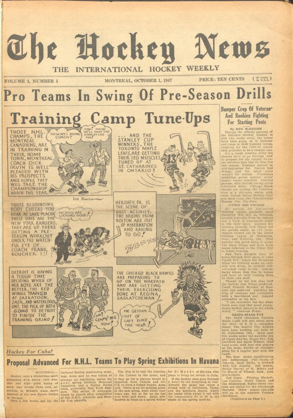 The Hockey News: It All Began On This Date in 1947