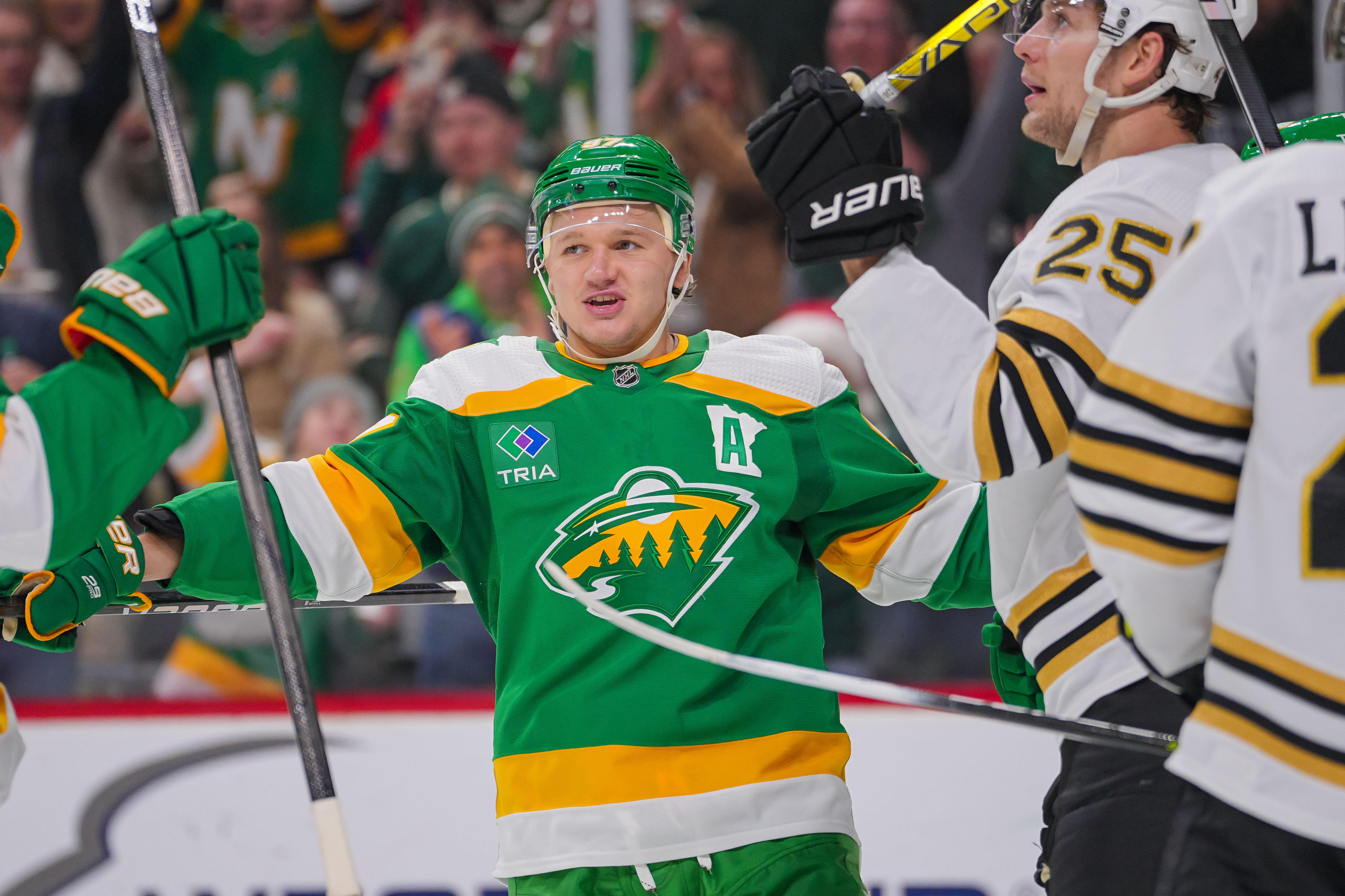 Mandatory Credit: Brad Rempel-USA TODAY Sports - Wild vs Bruins Player of the game: Kirill Kaprizov