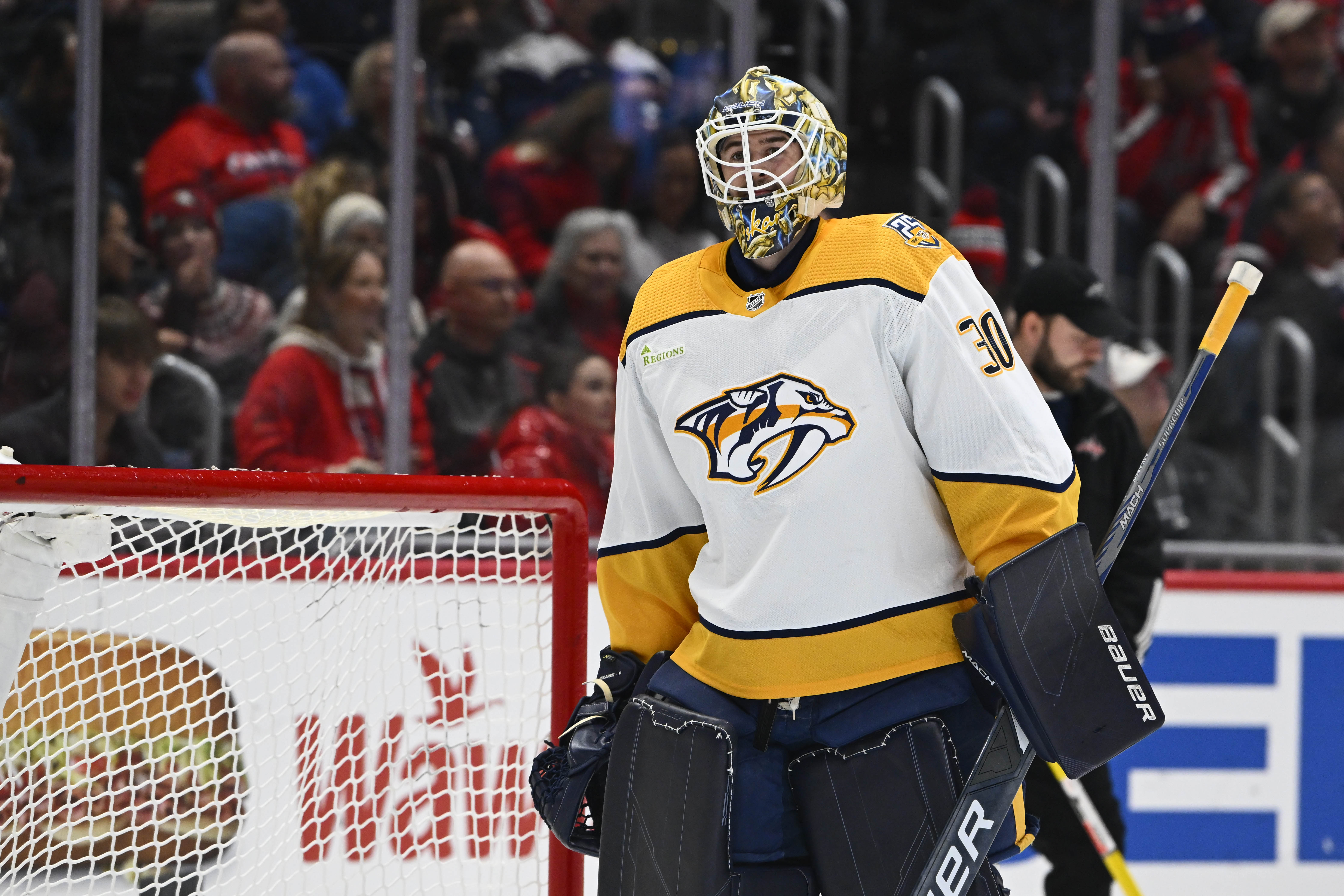 Yaroslav Askarov Changes Goalie Gear Colors; Barry Trotz Explains Benefit of that Decision