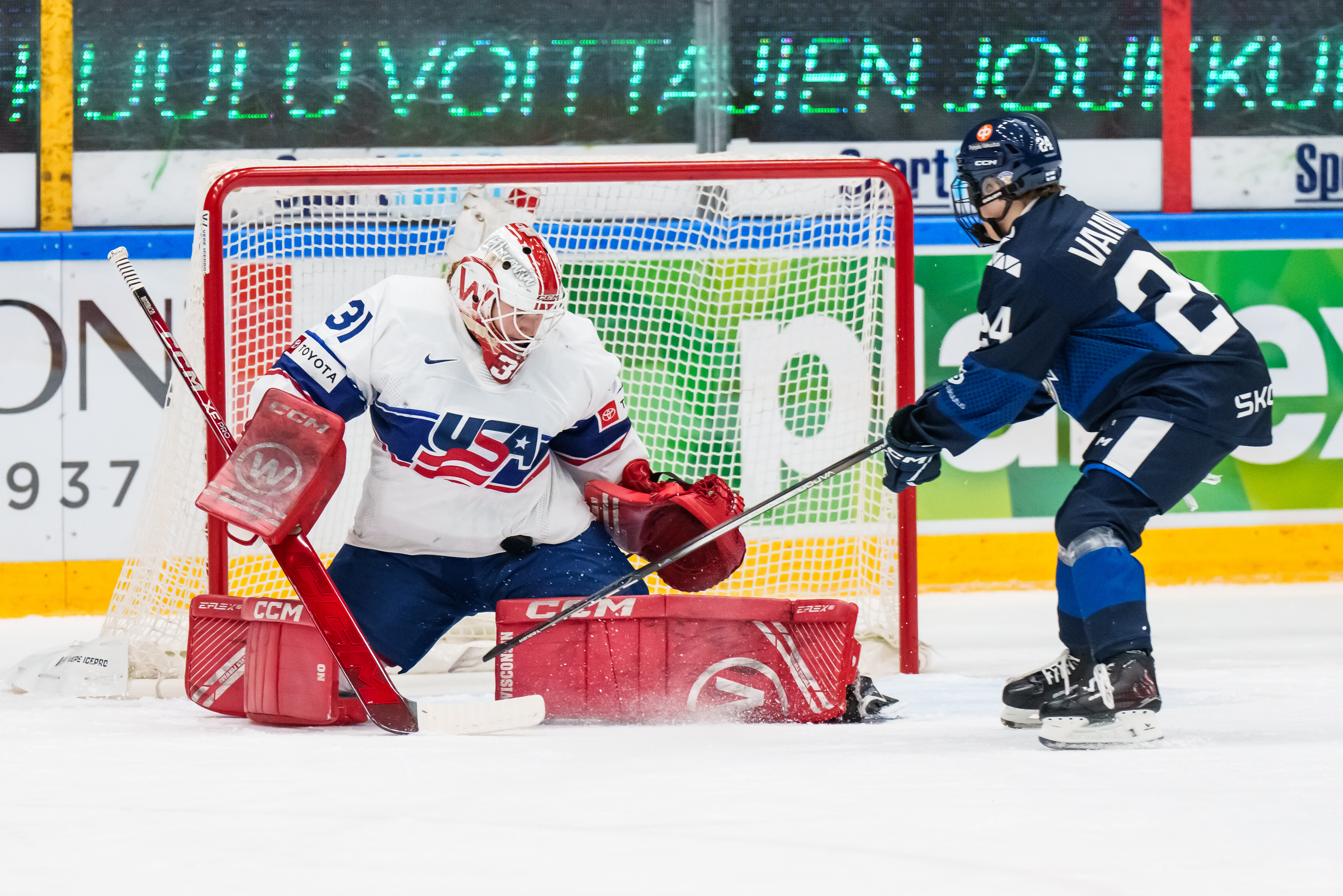 Photo @ Mika Kylmäniemi / Finnish Ice Hockey Association - Has Ava McNaughton Become USA's Goalie of the Future?