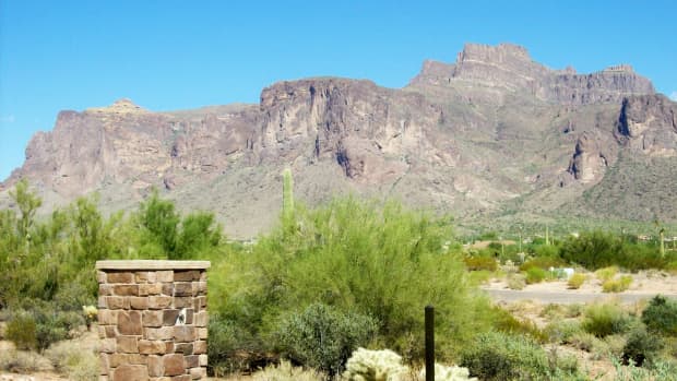 Superstition Mountain as seen from Apache Junction, Arizona