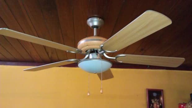 Installed ceiling fan.