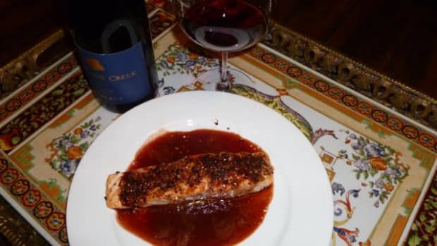ginger-roasted-salmon-with-pinot-noir-sauce