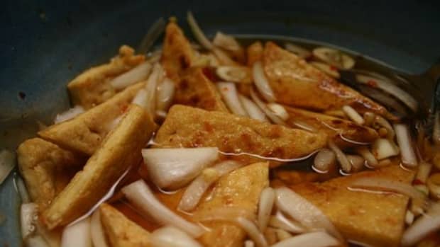 dry-fried and marinated tofu, ready to be added to a stir-fry