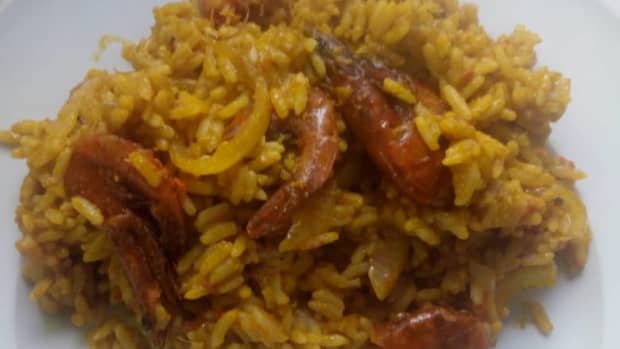 how-to-cook-palm-oil-rice-and-dried-prawns