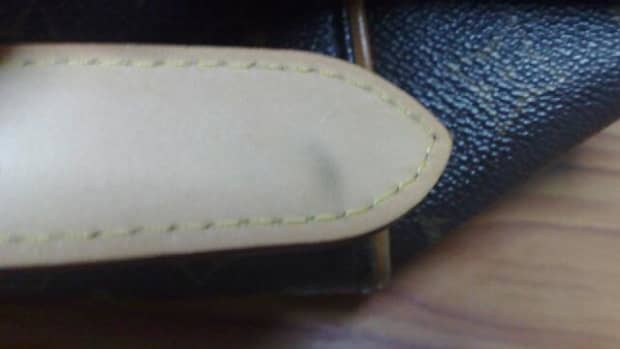 Before: Stains on LV leather strap