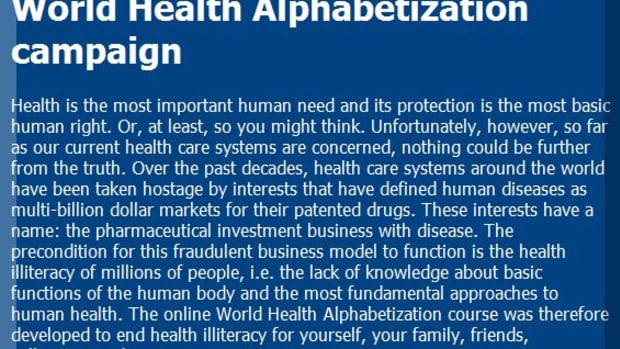 Health Illiteracy. This would include buying into the cholesterol myth, false concerns about high cholesterol, etc.