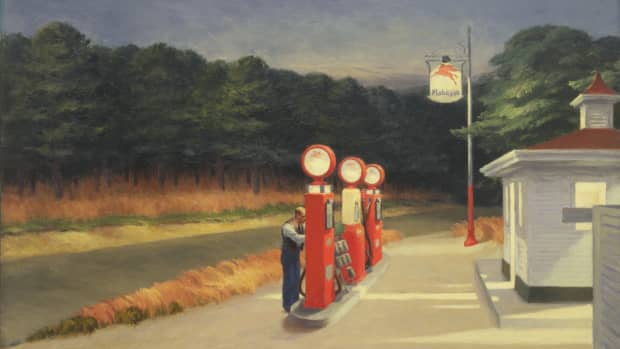 在Art-Art-A-A-Reflection-the-Edward-Hoppers-Gas-1940