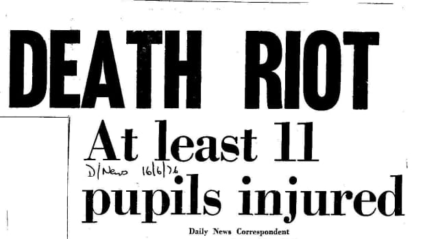 Headline in the afternoon newspaper The Daily News on 16 June 1976