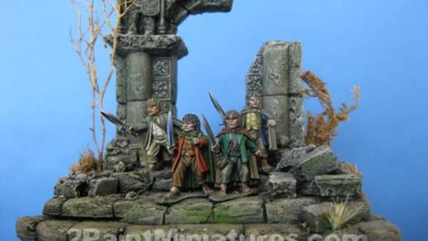 Painting realistic stonework will enhance and make the diorama look more believable.