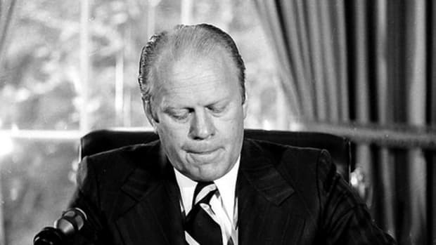 On Septemer 8, 1974 President Gerald R. Ford pardoned former President Richard M. Nixon for his involvement in the Watergate political scandal.