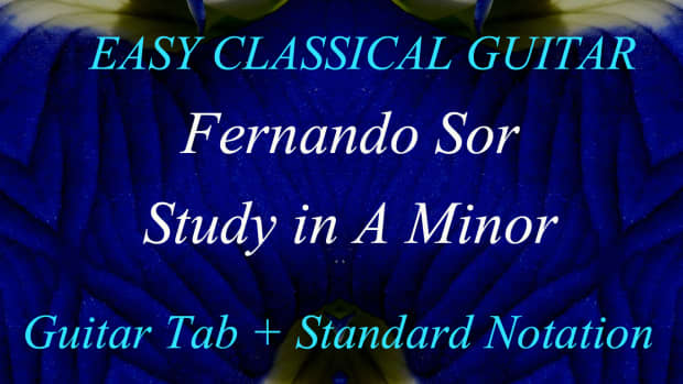 easy-classical-guitar-sor-study-in-a-minor-in-guitar-tab-and-standard-notation