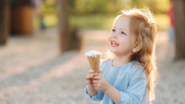 little girl having ice cream
