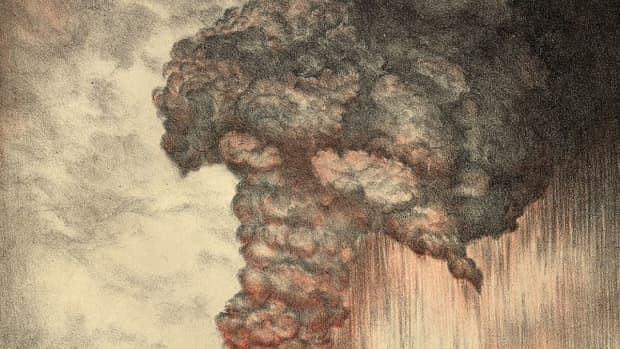 喀拉喀托火山,火山喷发- 1883 a -世界-记录-体积- - 310分贝