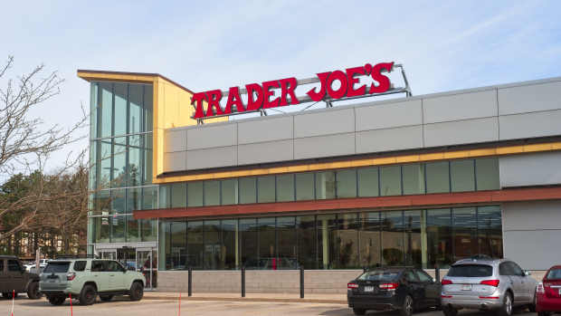 The Trader Joe's store at Eton Center, an upscale shopping area on the eastern outskirts of Cleveland; this Trader Joe's is a standalone store.