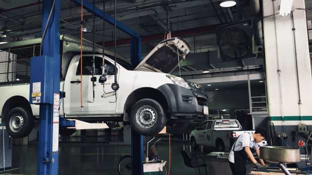 truck on lift