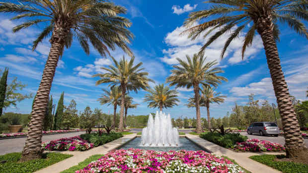 A fountain outside of the Four Seasons Orlando