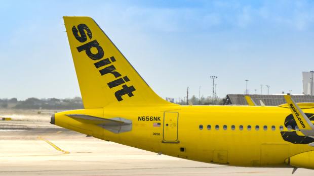 The back of a Spirit Airlines plane