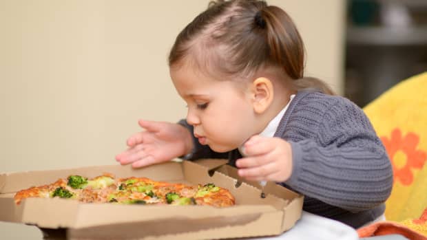 Baby Looking at Pizza