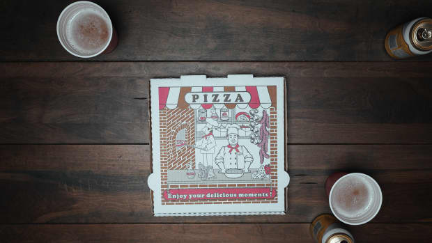 An overhead view of a Pizza Box