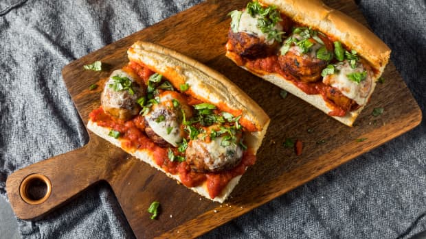 Epic Meatball Parm Sandwiches On Garlic Bread Leave Us Speechless