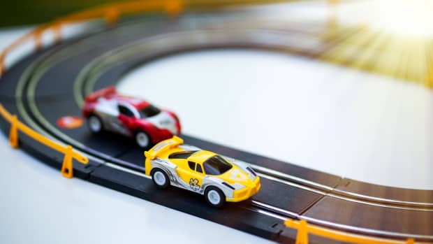 toy cars on a track