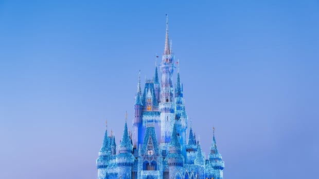 Disney castle Christmas lights