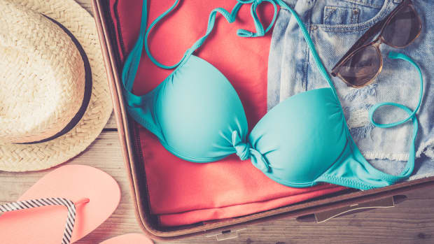 swimsuit in a suitcase